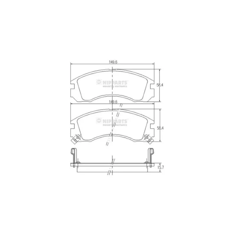 Jeu de 4 plaquettes de frein avant NIPPARTS J3605031