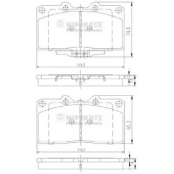 Jeu de 4 plaquettes de frein avant NIPPARTS J3605033
