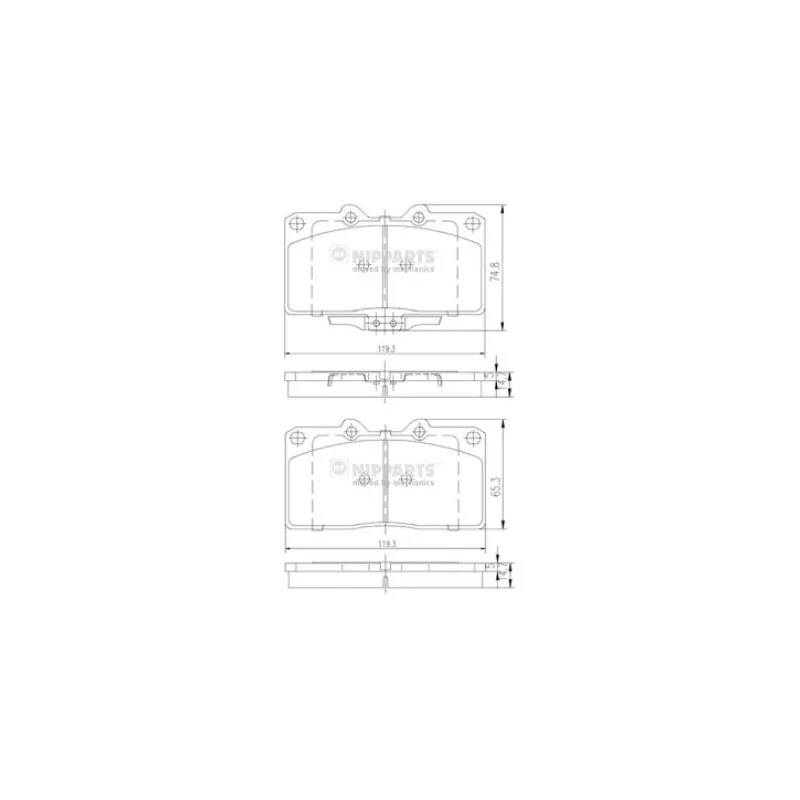 Jeu de 4 plaquettes de frein avant NIPPARTS J3605033