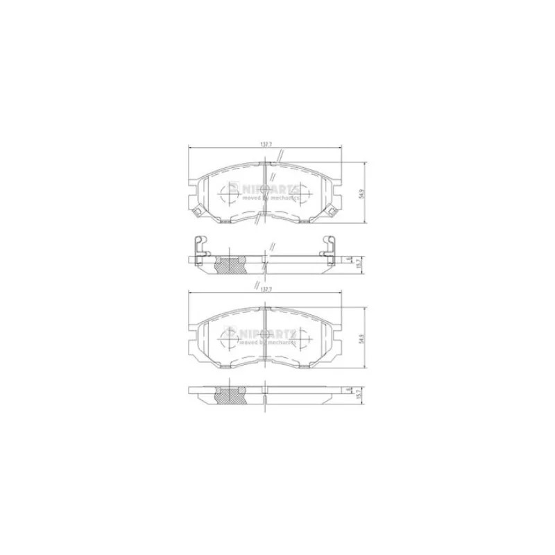 Jeu de 4 plaquettes de frein avant NIPPARTS J3605035