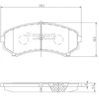 Jeu de 4 plaquettes de frein avant NIPPARTS J3605039