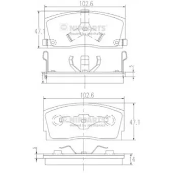 Jeu de 4 plaquettes de frein avant NIPPARTS J3606006