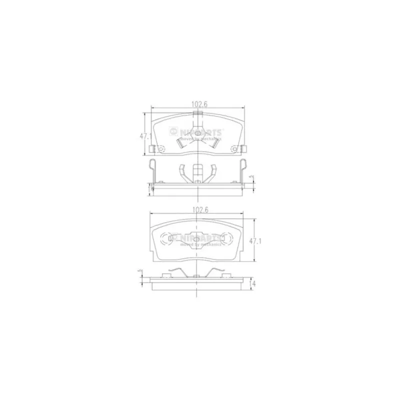 Jeu de 4 plaquettes de frein avant NIPPARTS J3606006