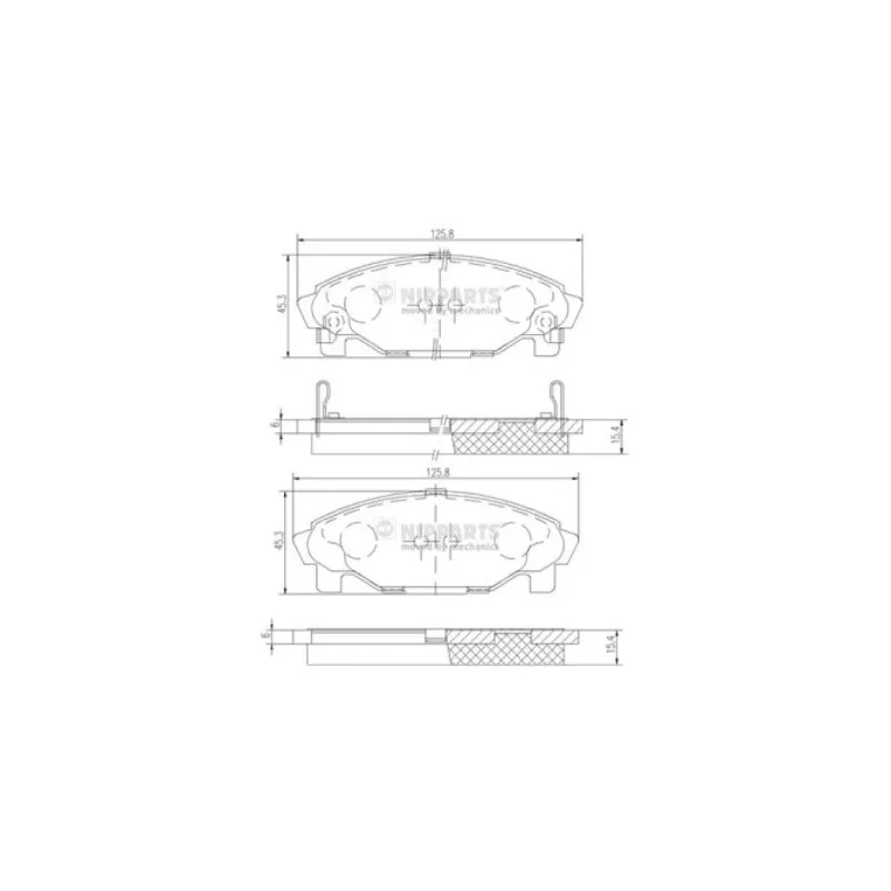 Jeu de 4 plaquettes de frein avant NIPPARTS J3606011