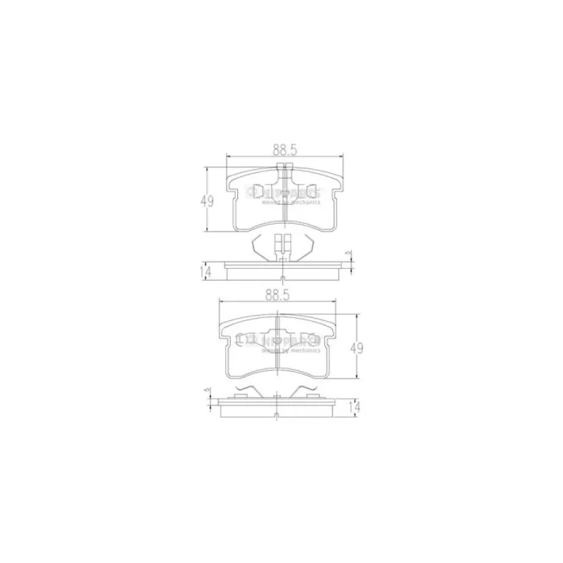 Jeu de 4 plaquettes de frein avant NIPPARTS J3606015