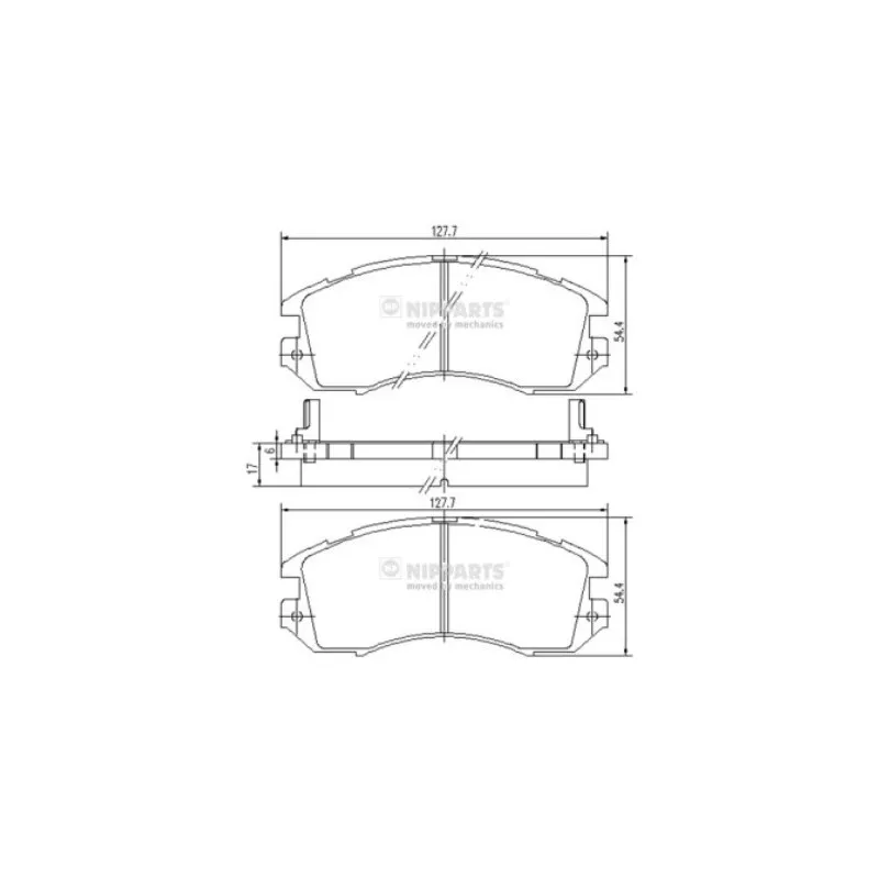 Jeu de 4 plaquettes de frein avant NIPPARTS J3607005