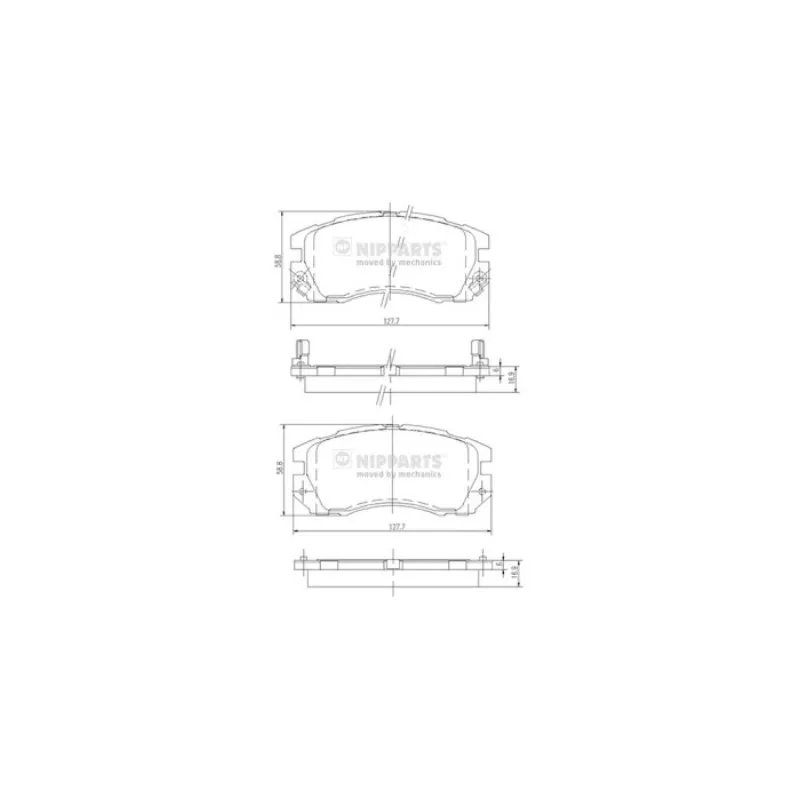 Jeu de 4 plaquettes de frein avant NIPPARTS J3607009