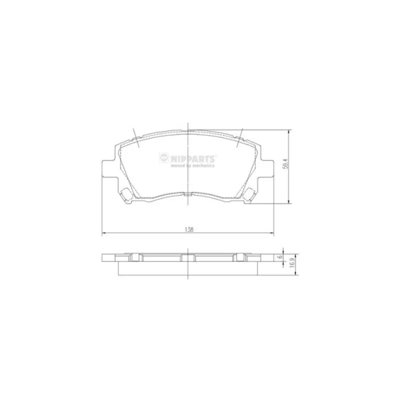 Jeu de 4 plaquettes de frein avant NIPPARTS J3607013