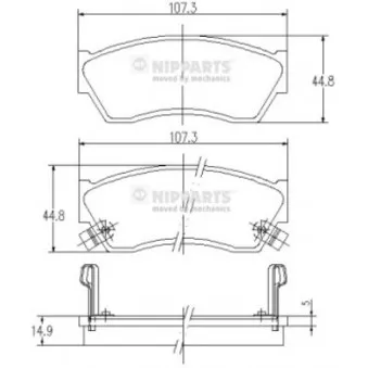 Jeu de 4 plaquettes de frein avant NIPPARTS J3608005