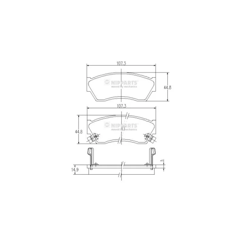 Jeu de 4 plaquettes de frein avant NIPPARTS J3608005