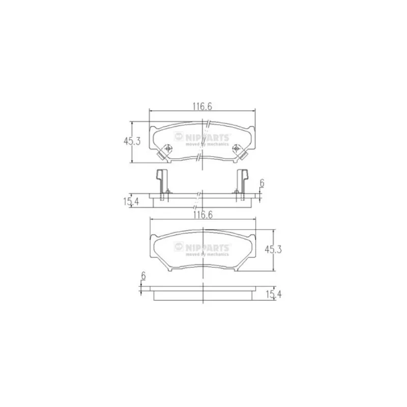 Jeu de 4 plaquettes de frein avant NIPPARTS J3608009