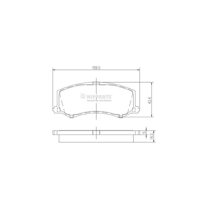 Jeu de 4 plaquettes de frein avant NIPPARTS J3608010