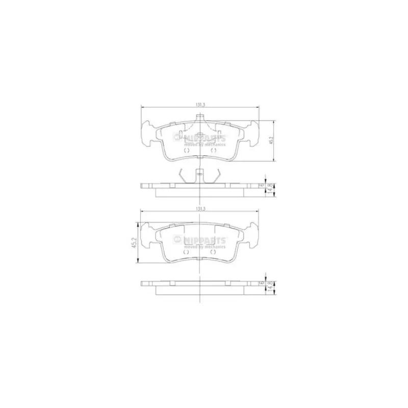 Jeu de 4 plaquettes de frein avant NIPPARTS J3608014