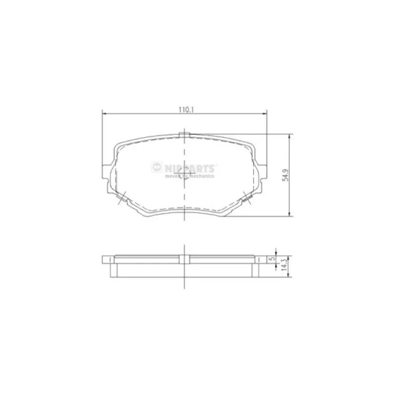 Jeu de 4 plaquettes de frein avant NIPPARTS J3608017