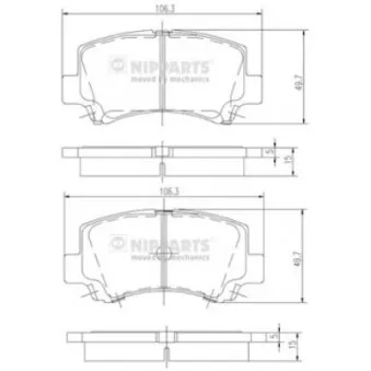 Jeu de 4 plaquettes de frein avant NIPPARTS J3608018