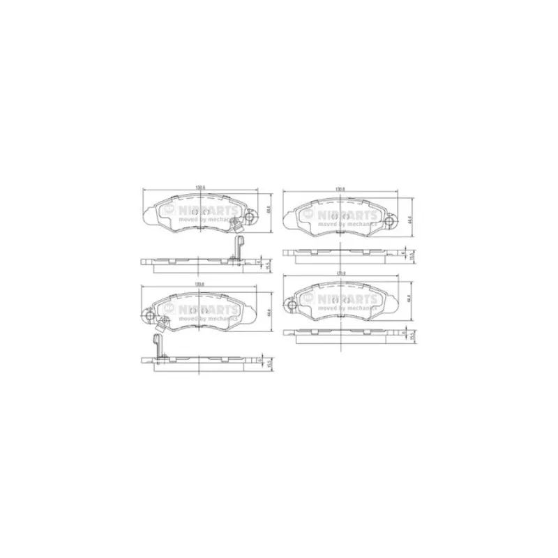 Jeu de 4 plaquettes de frein avant NIPPARTS J3608019