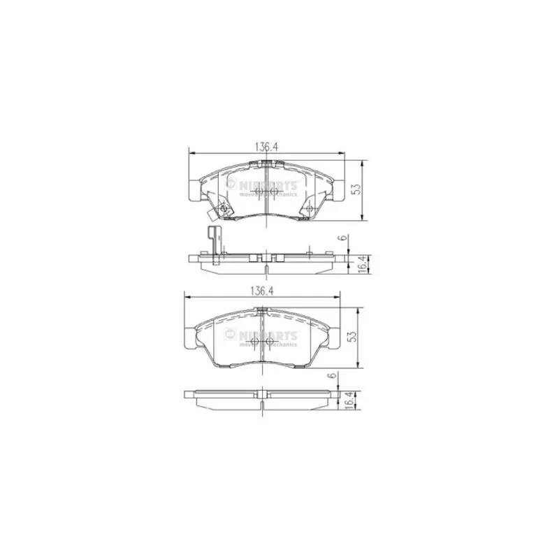 Jeu de 4 plaquettes de frein avant NIPPARTS J3608024