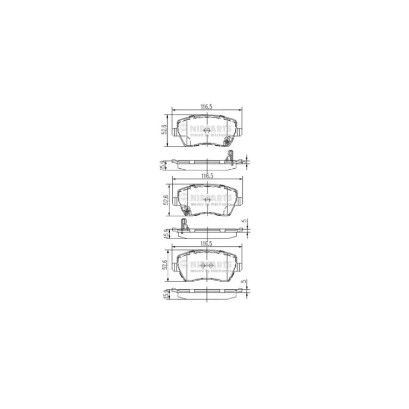 Jeu de 4 plaquettes de frein avant NIPPARTS J3608026