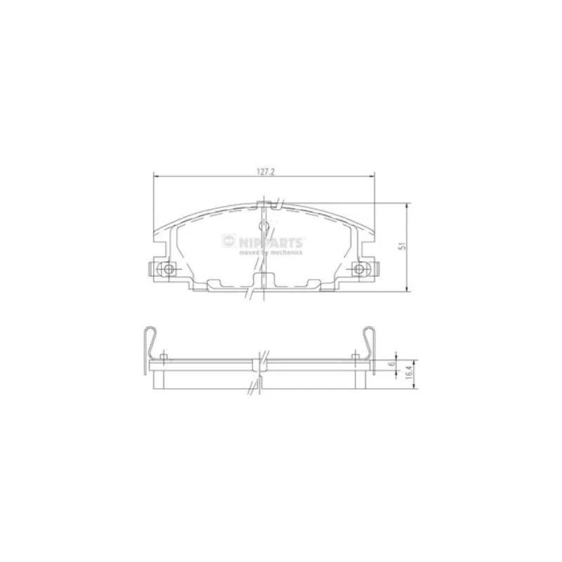 Jeu de 4 plaquettes de frein avant NIPPARTS J3609004