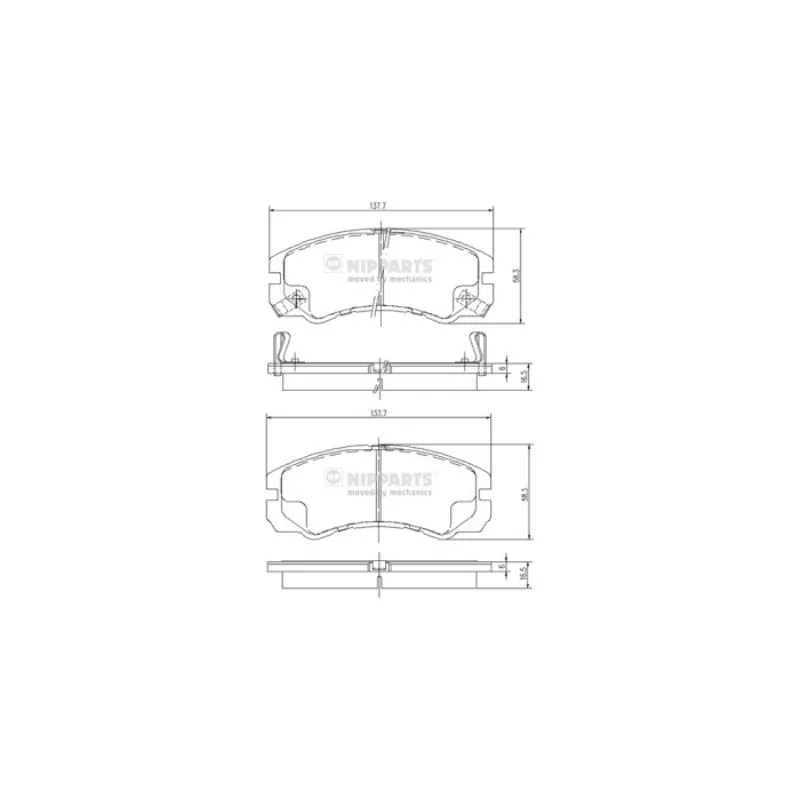 Jeu de 4 plaquettes de frein avant NIPPARTS J3609009