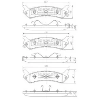 Jeu de 4 plaquettes de frein arrière NIPPARTS J3610501