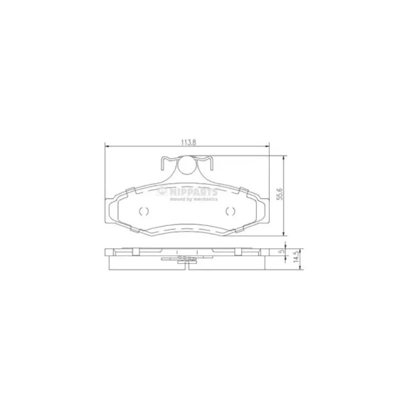 Jeu de 4 plaquettes de frein arrière NIPPARTS J3610900
