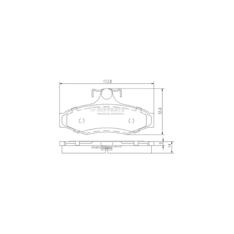 Jeu de 4 plaquettes de frein arrière NIPPARTS J3610901