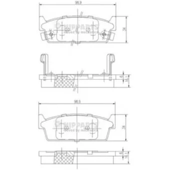 Jeu de 4 plaquettes de frein arrière NIPPARTS J3611024