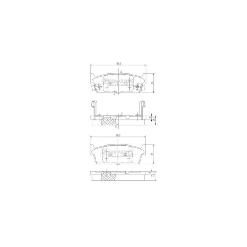 Jeu de 4 plaquettes de frein arrière NIPPARTS J3611024