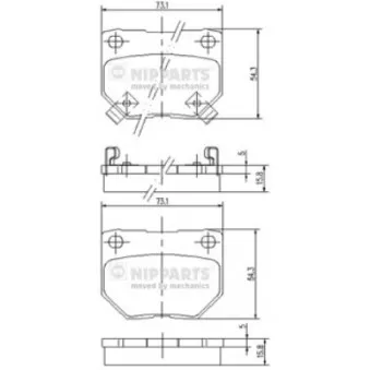 Jeu de 4 plaquettes de frein arrière NIPPARTS J3611029