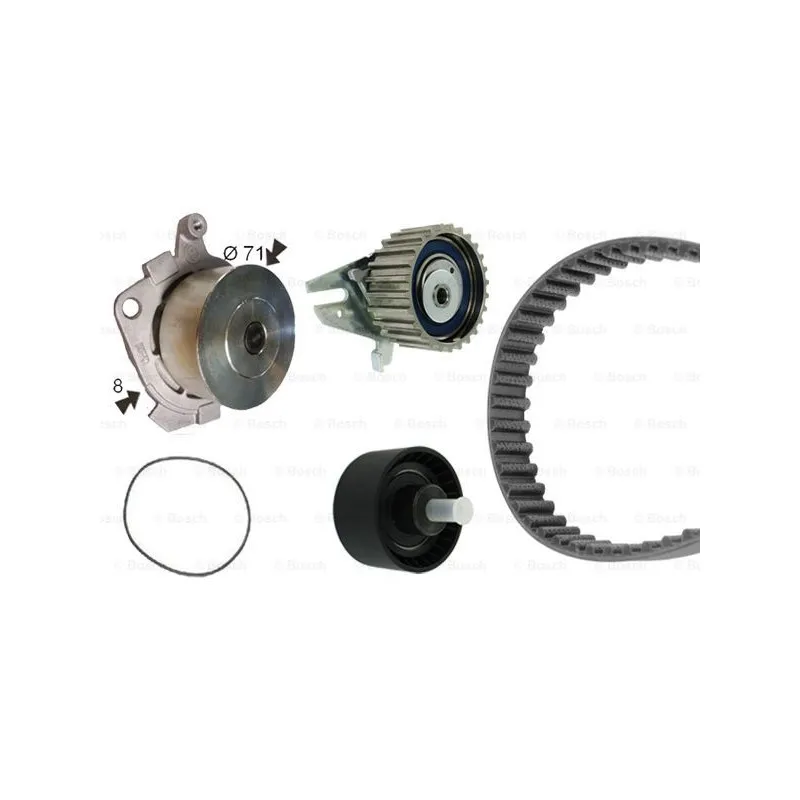 Pompe à eau + kit de courroie de distribution BOSCH 1 987 946 487