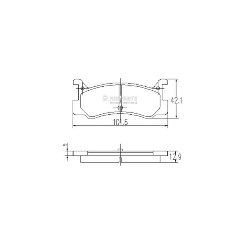 Jeu de 4 plaquettes de frein arrière NIPPARTS J3613003