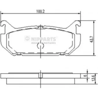 Jeu de 4 plaquettes de frein arrière NIPPARTS J3613007
