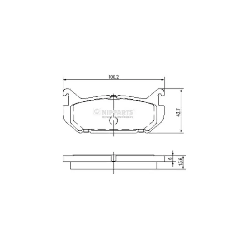 Jeu de 4 plaquettes de frein arrière NIPPARTS J3613007