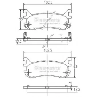 Jeu de 4 plaquettes de frein arrière NIPPARTS J3613012