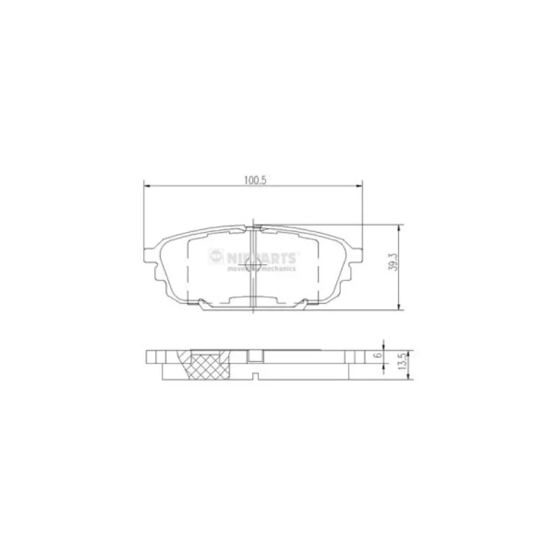 Jeu de 4 plaquettes de frein arrière NIPPARTS J3613017