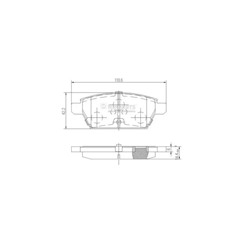 Jeu de 4 plaquettes de frein arrière NIPPARTS J3613019