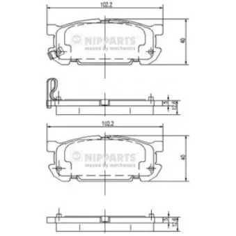 Jeu de 4 plaquettes de frein arrière NIPPARTS J3613020
