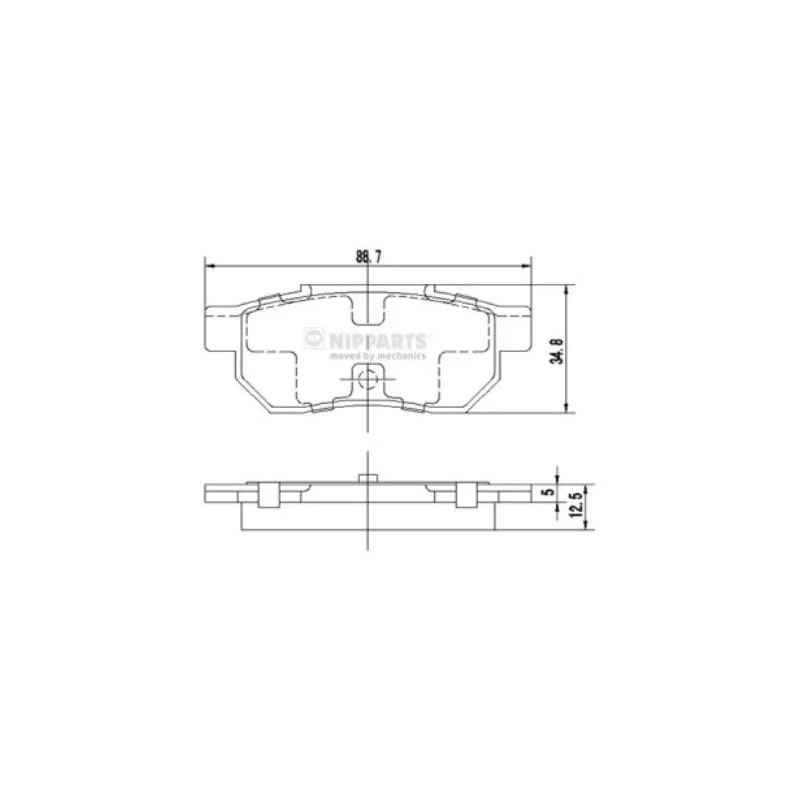 Jeu de 4 plaquettes de frein arrière NIPPARTS J3614002
