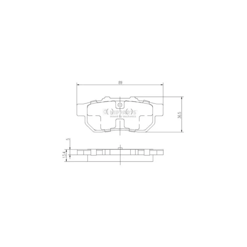 Jeu de 4 plaquettes de frein arrière NIPPARTS J3614007