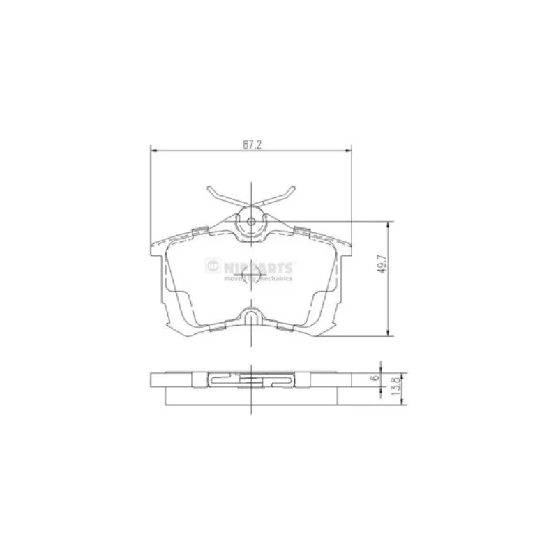 Jeu de 4 plaquettes de frein arrière NIPPARTS J3614015