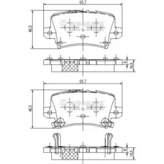 Jeu de 4 plaquettes de frein arrière NIPPARTS J3614018