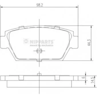 Jeu de 4 plaquettes de frein arrière NIPPARTS J3615000
