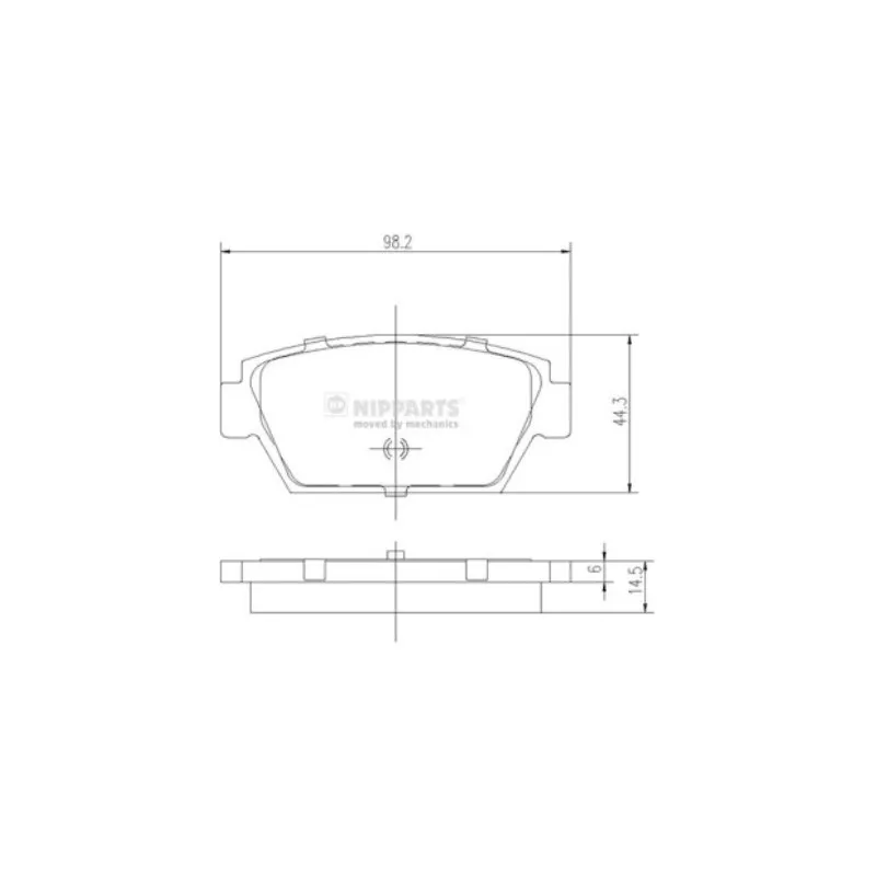 Jeu de 4 plaquettes de frein arrière NIPPARTS J3615000
