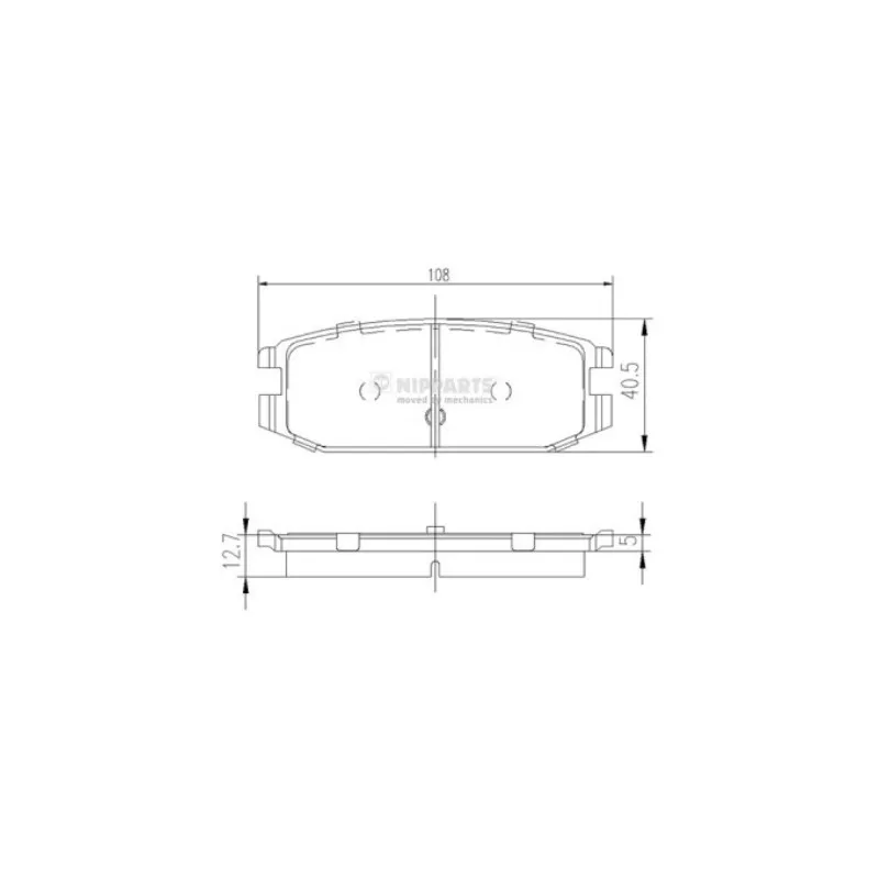Jeu de 4 plaquettes de frein arrière NIPPARTS J3615009