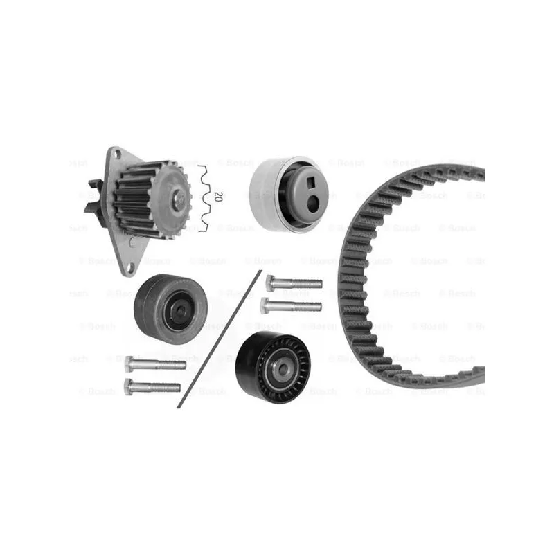 Pompe à eau + kit de courroie de distribution BOSCH 1 987 948 703