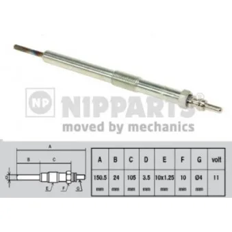 Bougie de préchauffage NIPPARTS J5710402