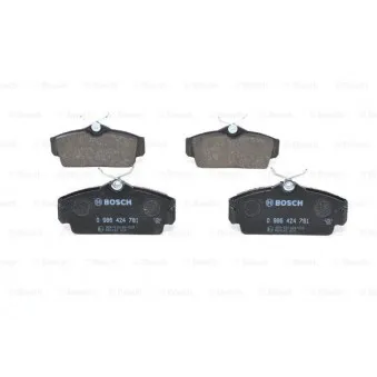 Jeu de 4 plaquettes de frein avant BOSCH 0 986 424 781