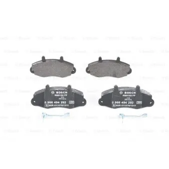 Jeu de 4 plaquettes de frein avant BOSCH 0 986 494 292