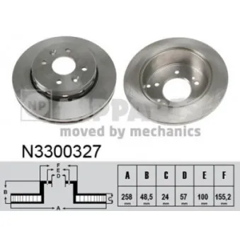 Jeu de 2 disques de frein avant NIPPARTS N3300327